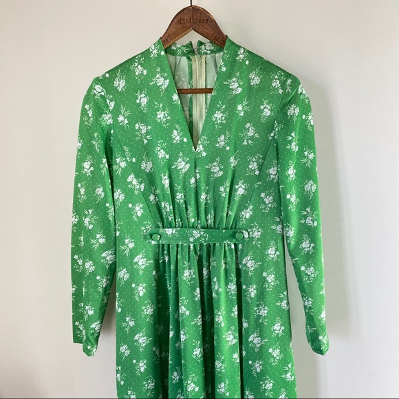 Vintage - 70s Floral Handmade Maxi Dress - Size S/M - Picture 3 of 11